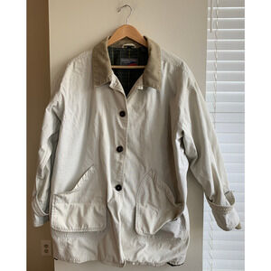 Vintage 90s y2k Tan Khaki Fleece-lined Green lining Barn Coat Chore Men's Large